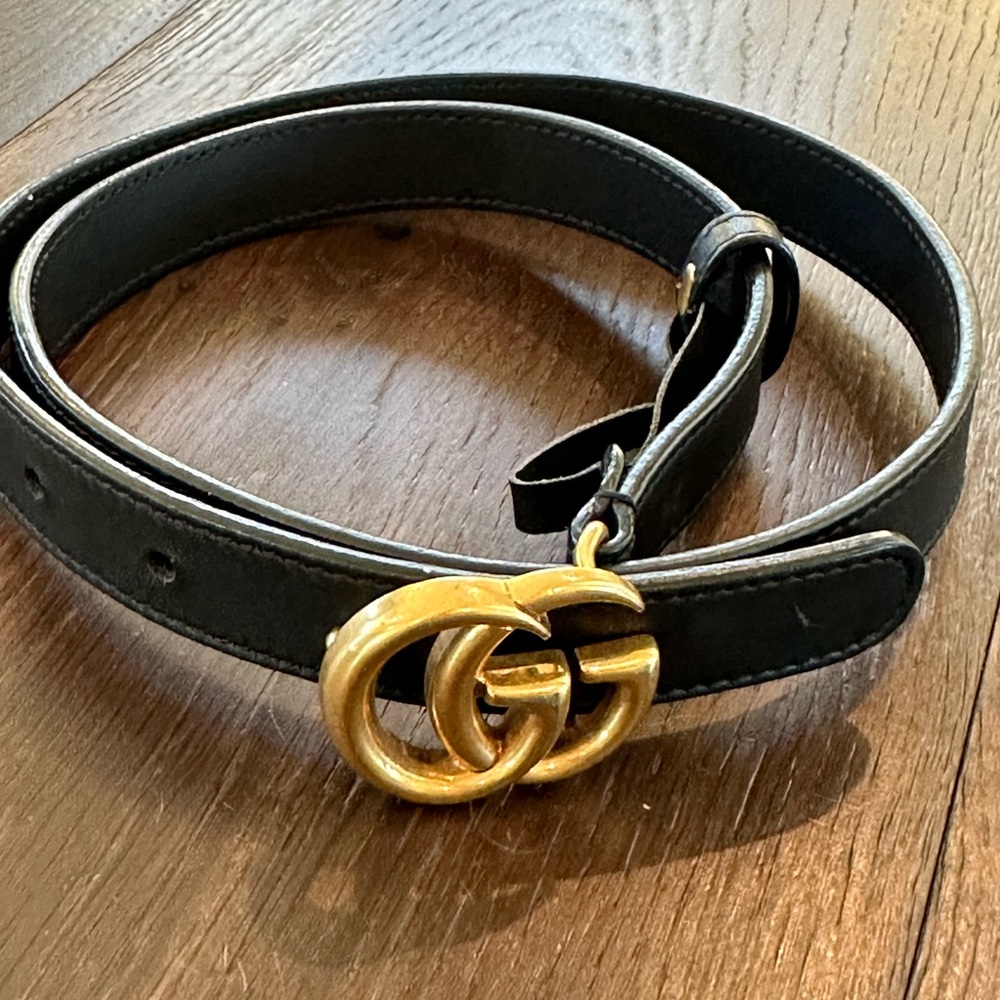 Thin Gucci GG Marmont Belt